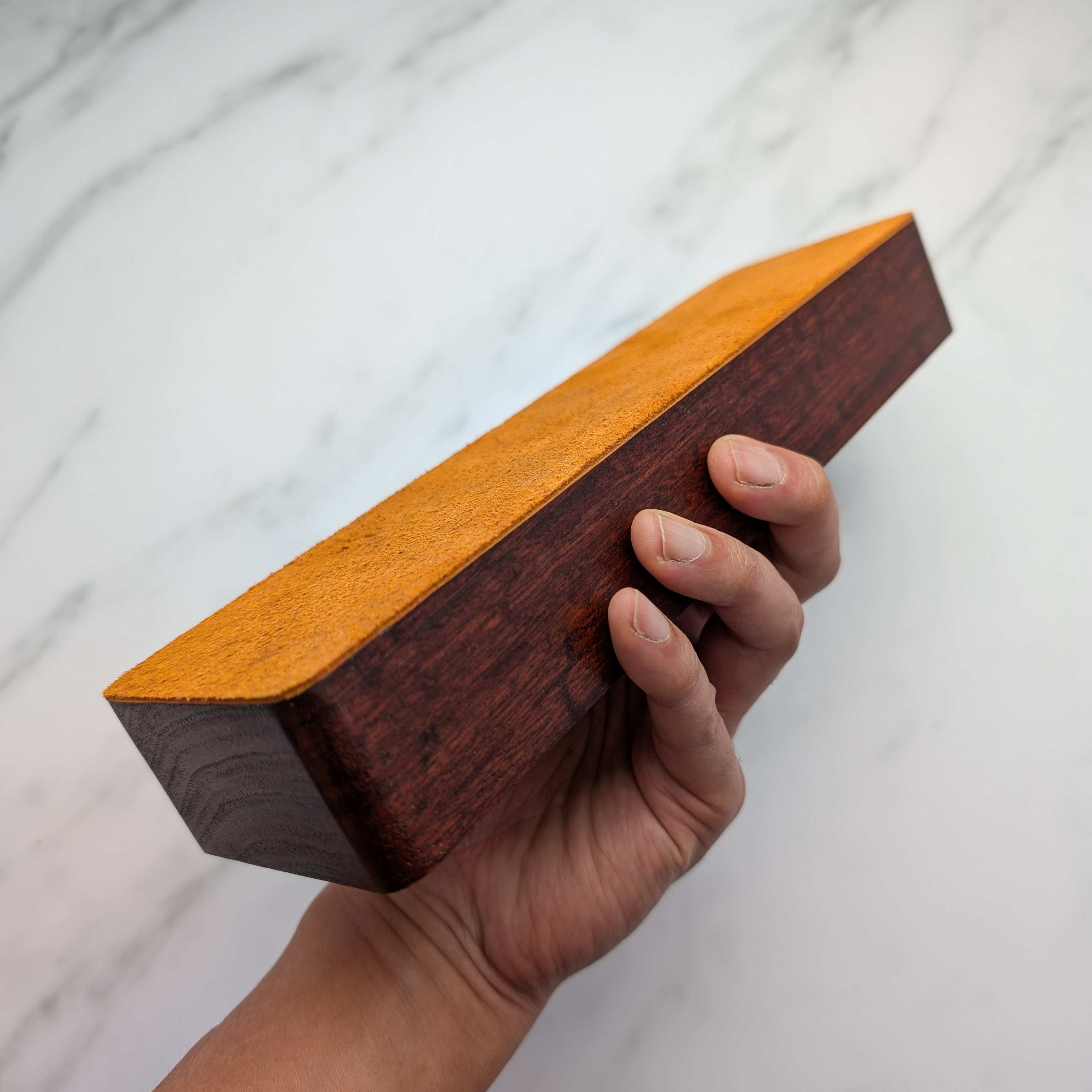 Benchtop Leather Strop - Heavy Timber - Suede Side