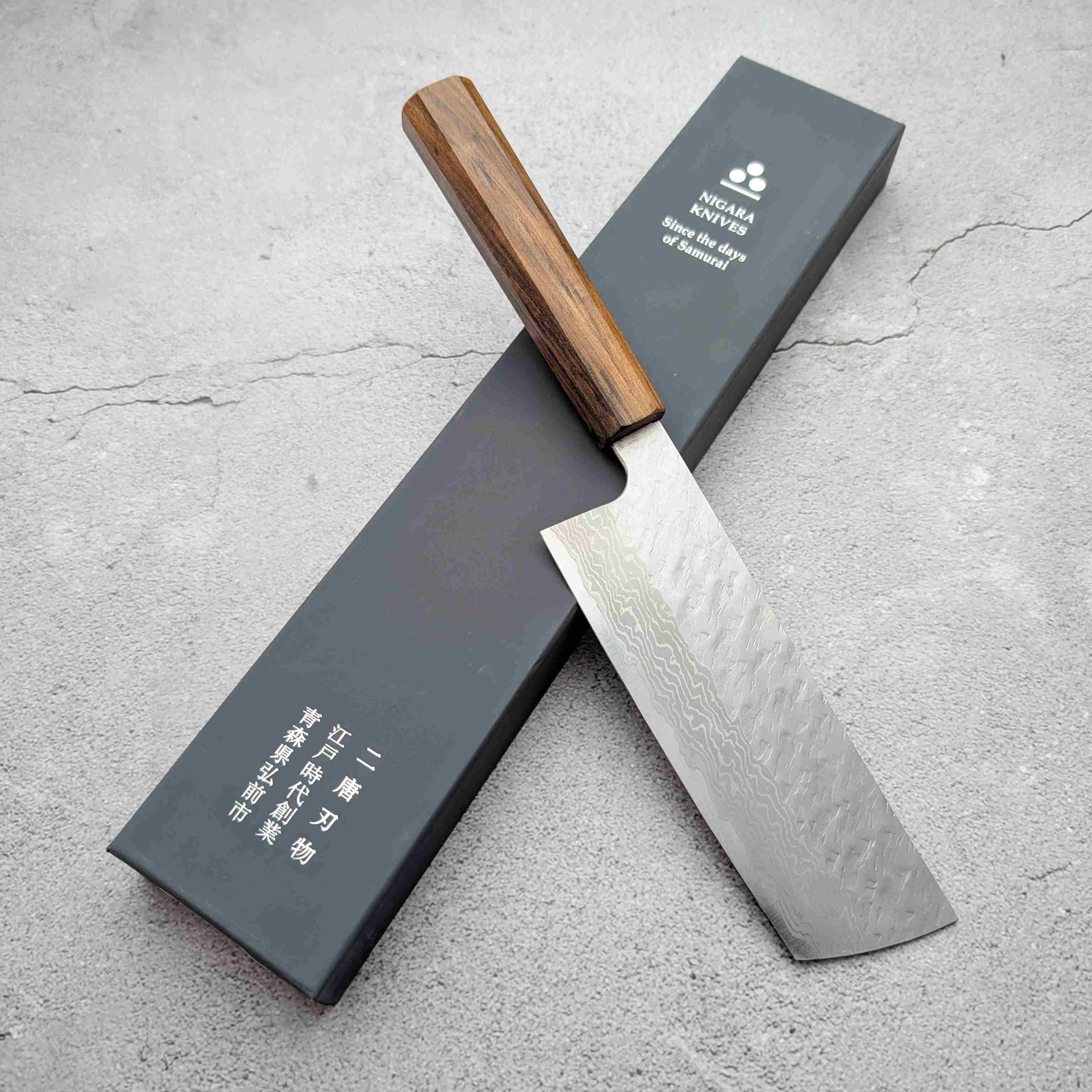 Nigara - VG10 Damascus Tsuchime 165mm Nakiri