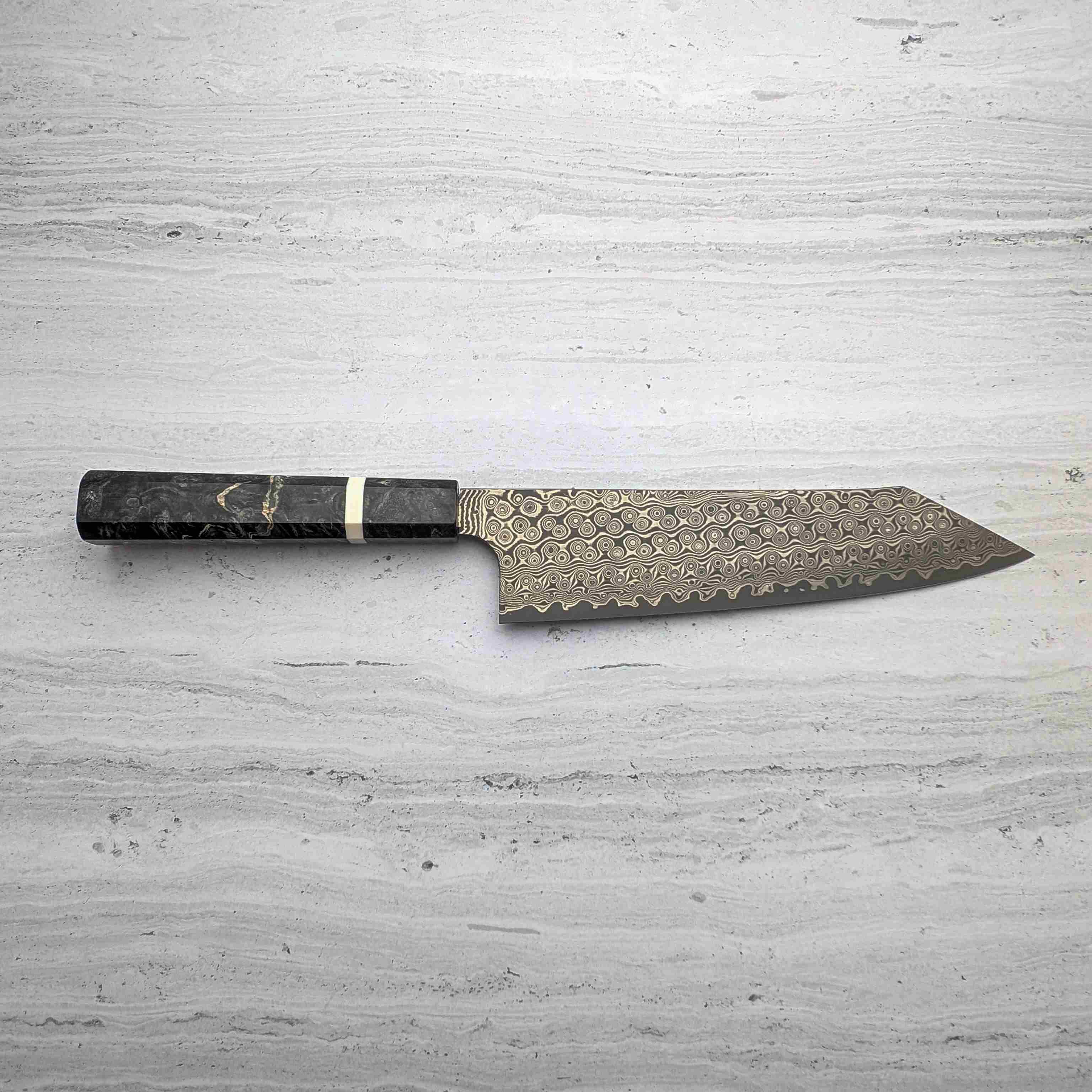 Nigara - Anmon SG2 Raindrop Damascus Kiritsuke-Tip 210mm Gyuto