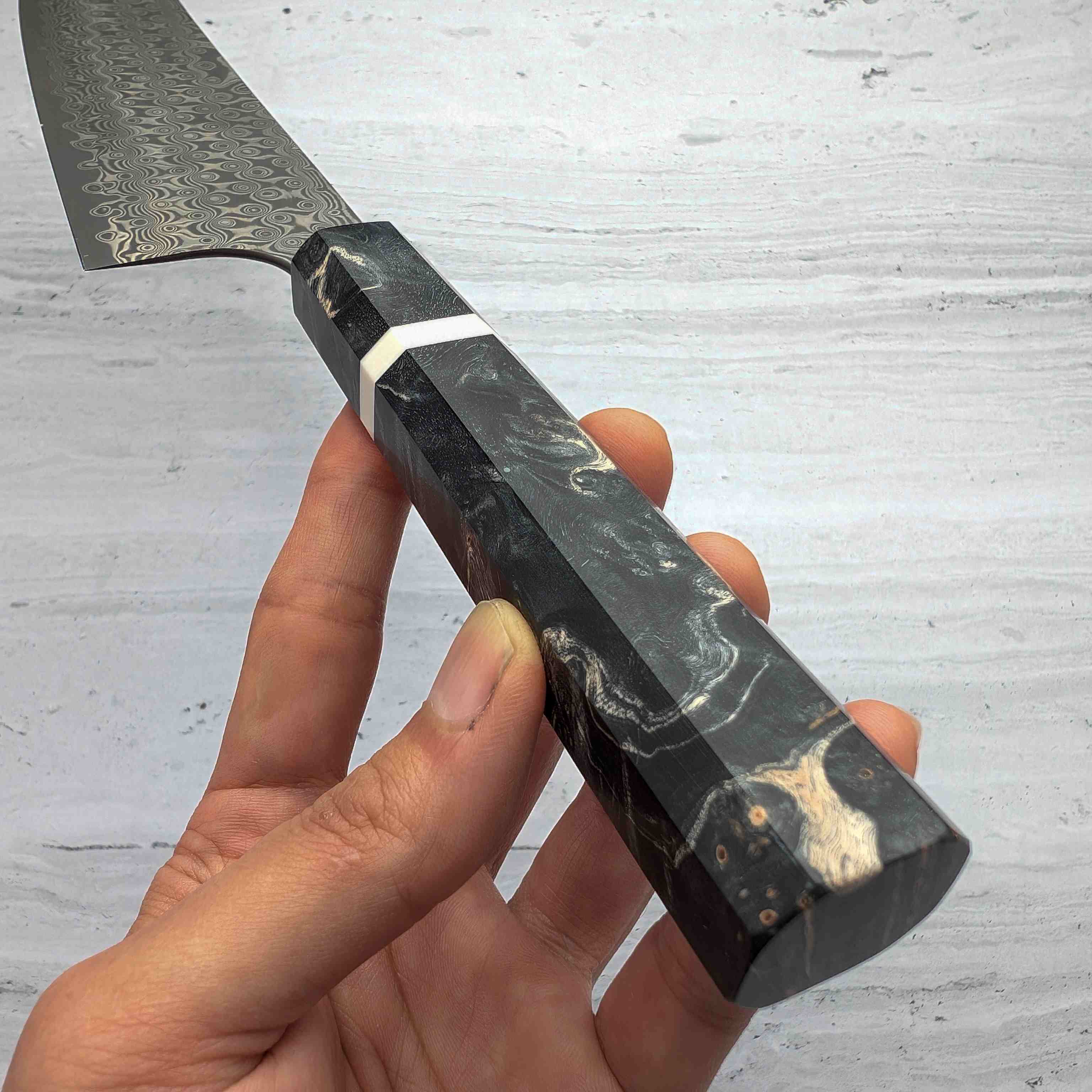 Nigara - Anmon SG2 Raindrop Damascus Kiritsuke-Tip 240mm Gyuto