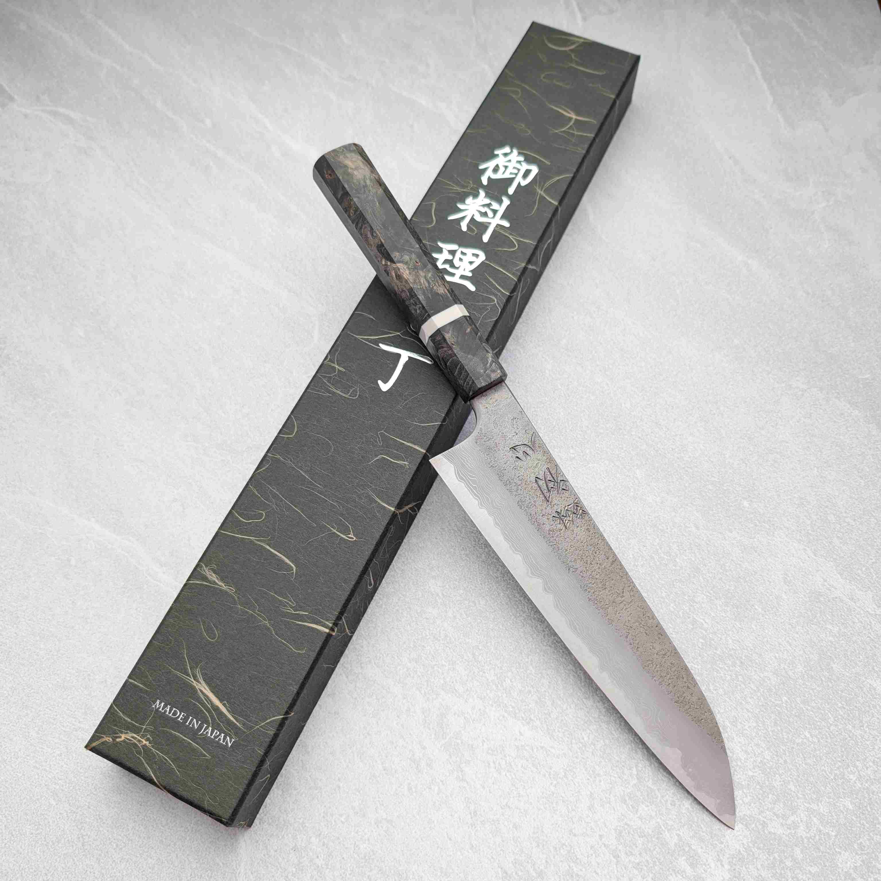 Hatsukokoro Ryusui by Nigara - Blue 2 Damascus Nashiji 210mm Gyuto