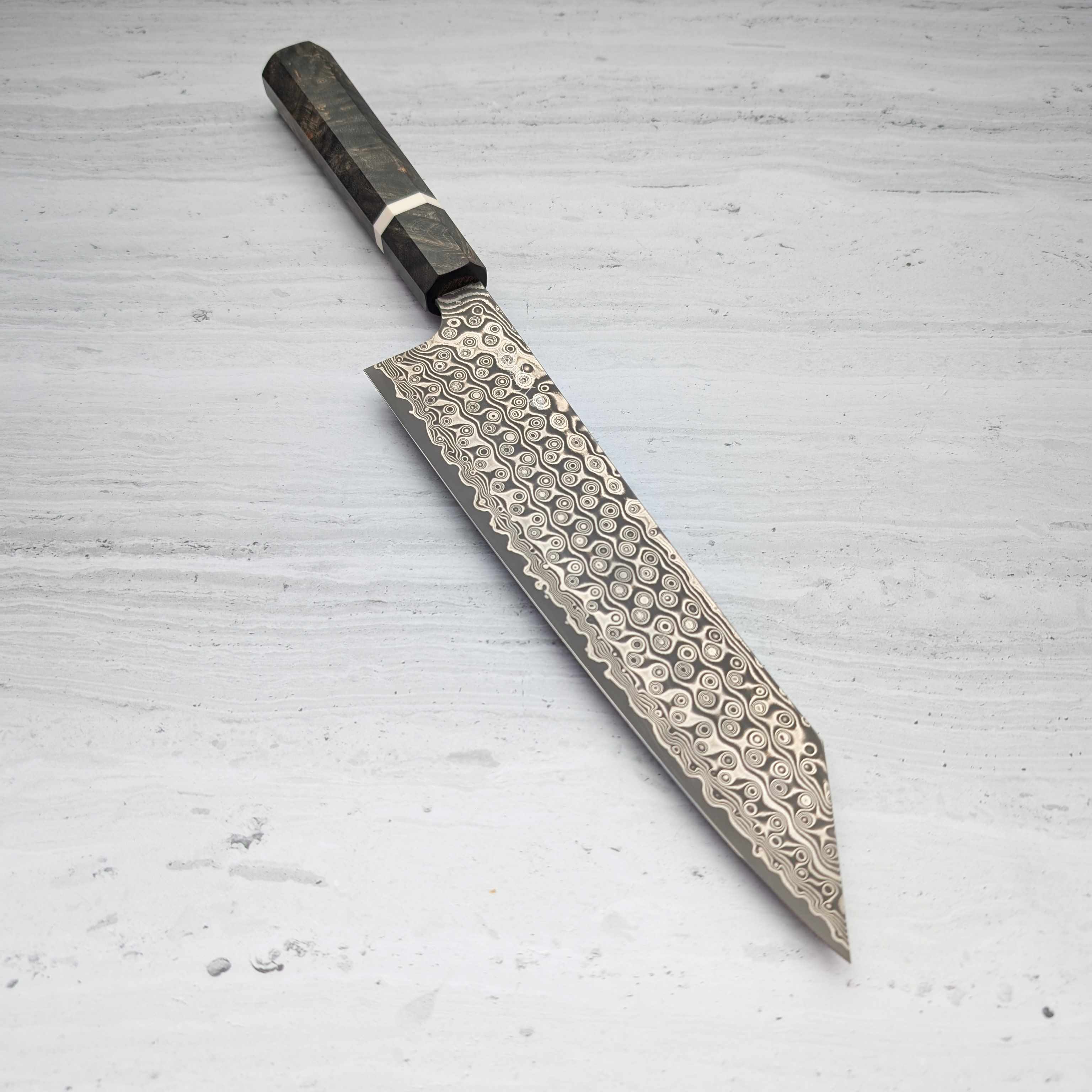 Nigara - Anmon SG2 Raindrop Damascus Kiritsuke-Tip 240mm Gyuto