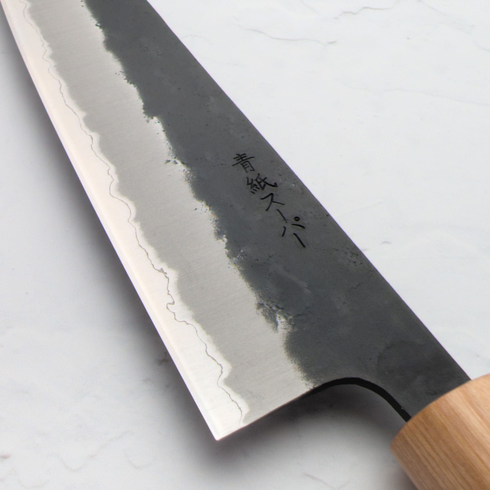 Tsunehisa -Blue Super Kurouchi Nashiji 180mm Gyuto