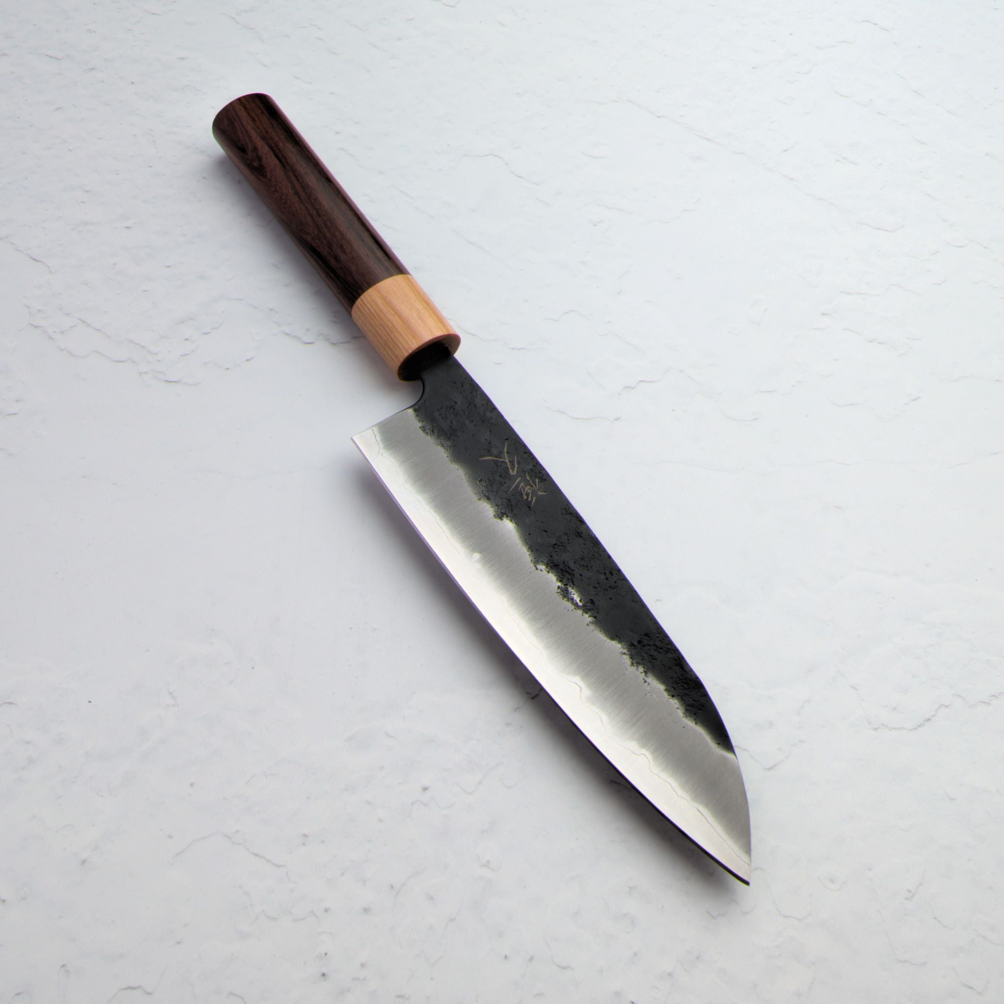 Tsunehisa -Blue Super Kurouchi Nashiji 165mm Santoku