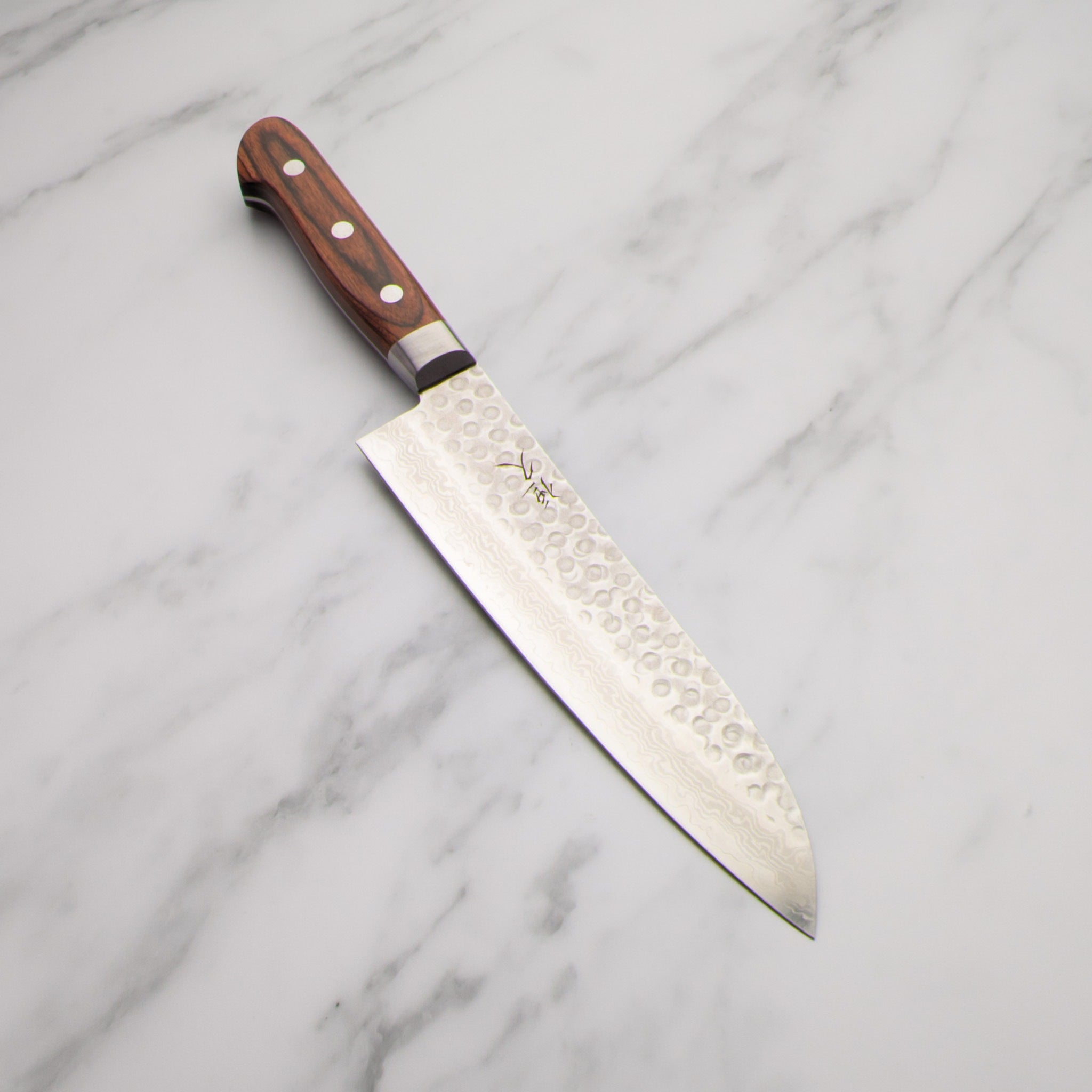 Tsunehisa - VG10 Damascus Tsuchime 180mm Santoku