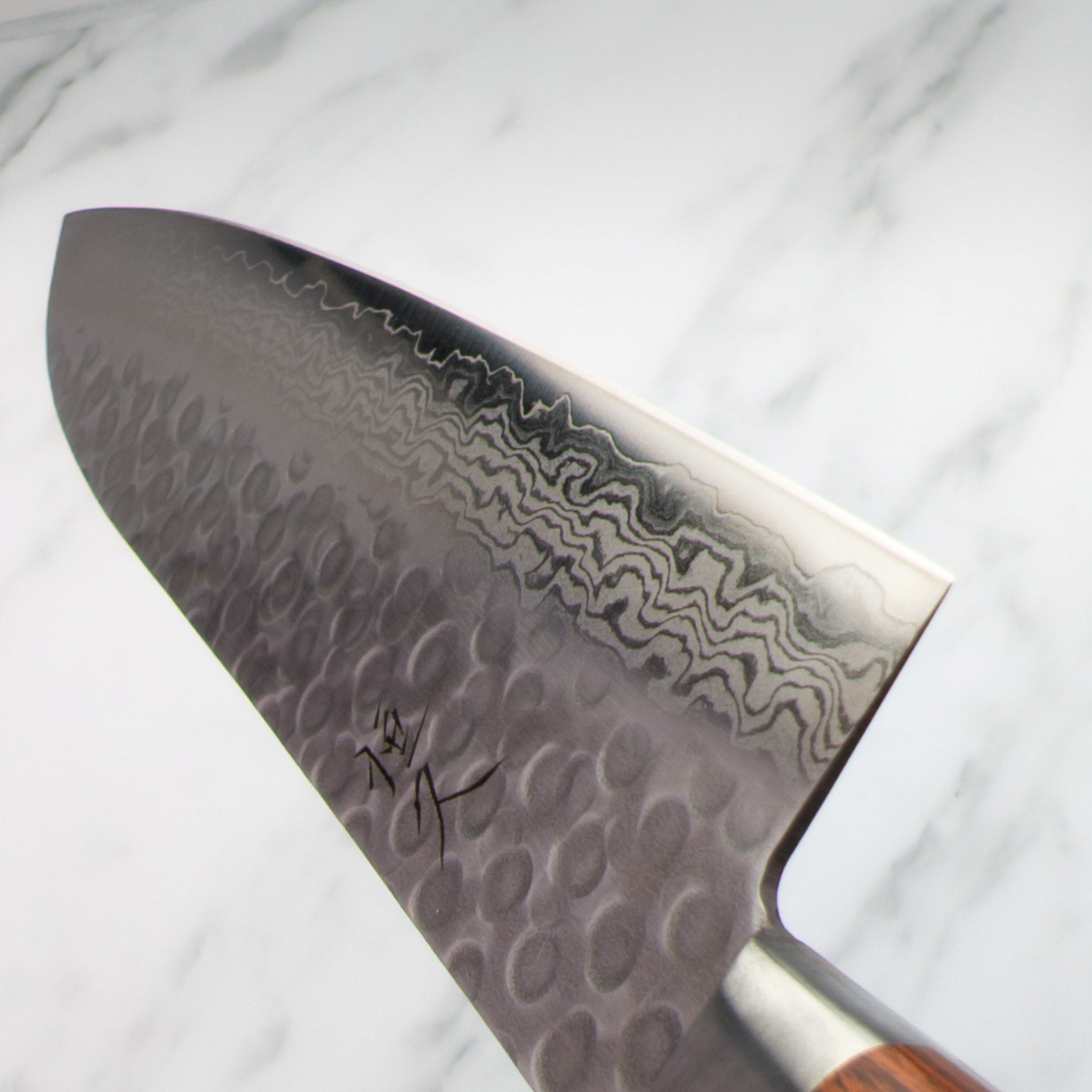 Tsunehisa - VG10 Damascus Tsuchime 180mm Santoku