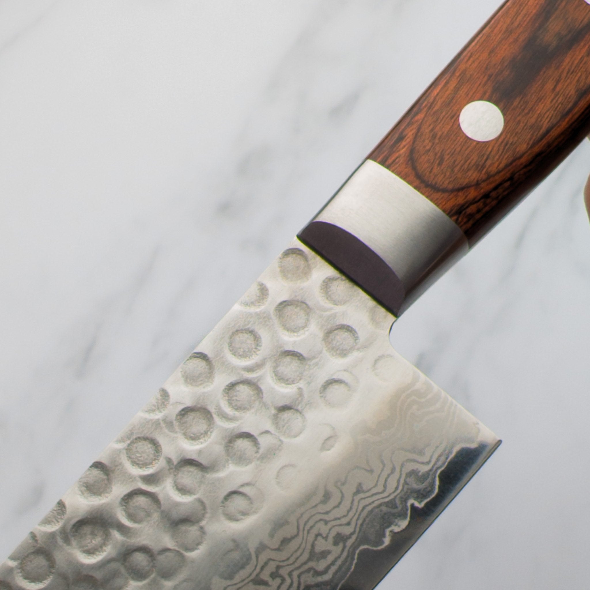 Tsunehisa - VG10 Damascus Tsuchime 180mm Santoku