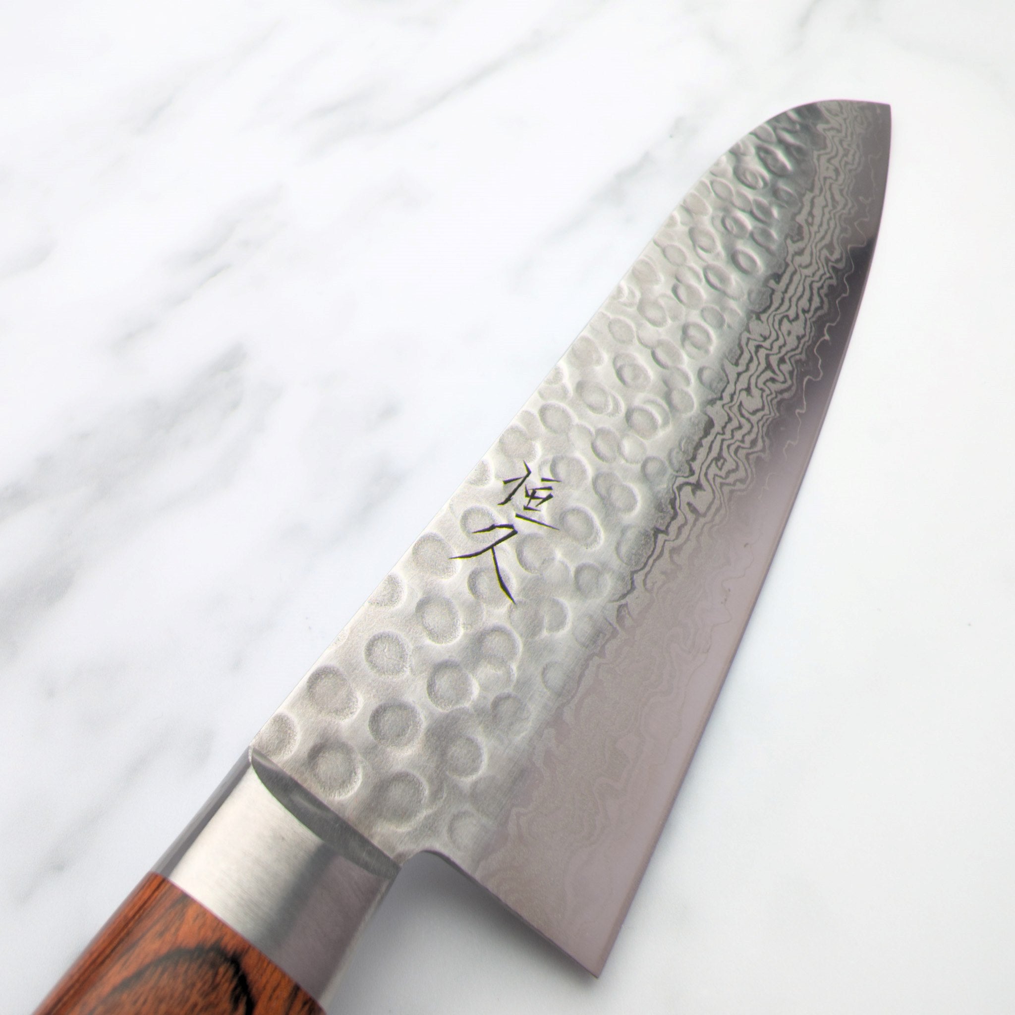 Tsunehisa - VG10 Damascus Tsuchime 180mm Santoku